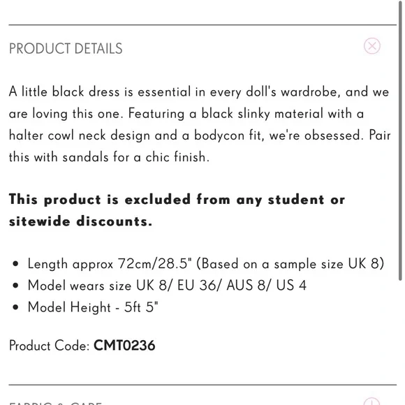 PRETTYLITTLETHING Black Slinky Halter-neck Cowl Neck Bodycon Mini Dress size 8 - Picture 7 of 16